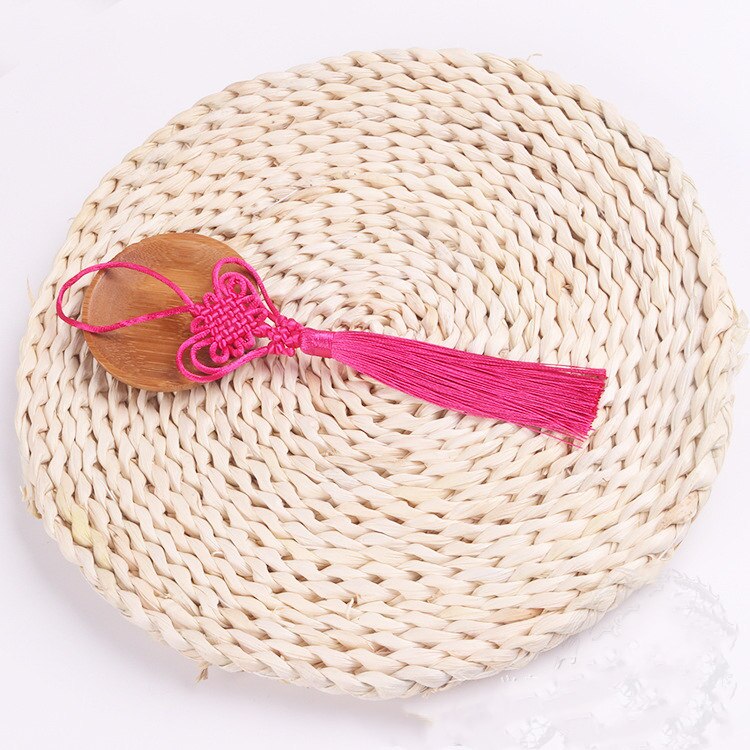10PCS Love Heart Chinese Knot Tassels DIY Pendant Jewelry Home Textile Curtain Garment Sewing Macrame Decoration Craft Tassels: Rose red