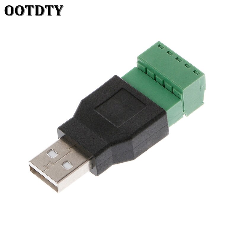 OOTDTY USB Female To Screw Connector USB Plug With Shield Connector USB2.0 Female Jack USB Female To Screw Terminal