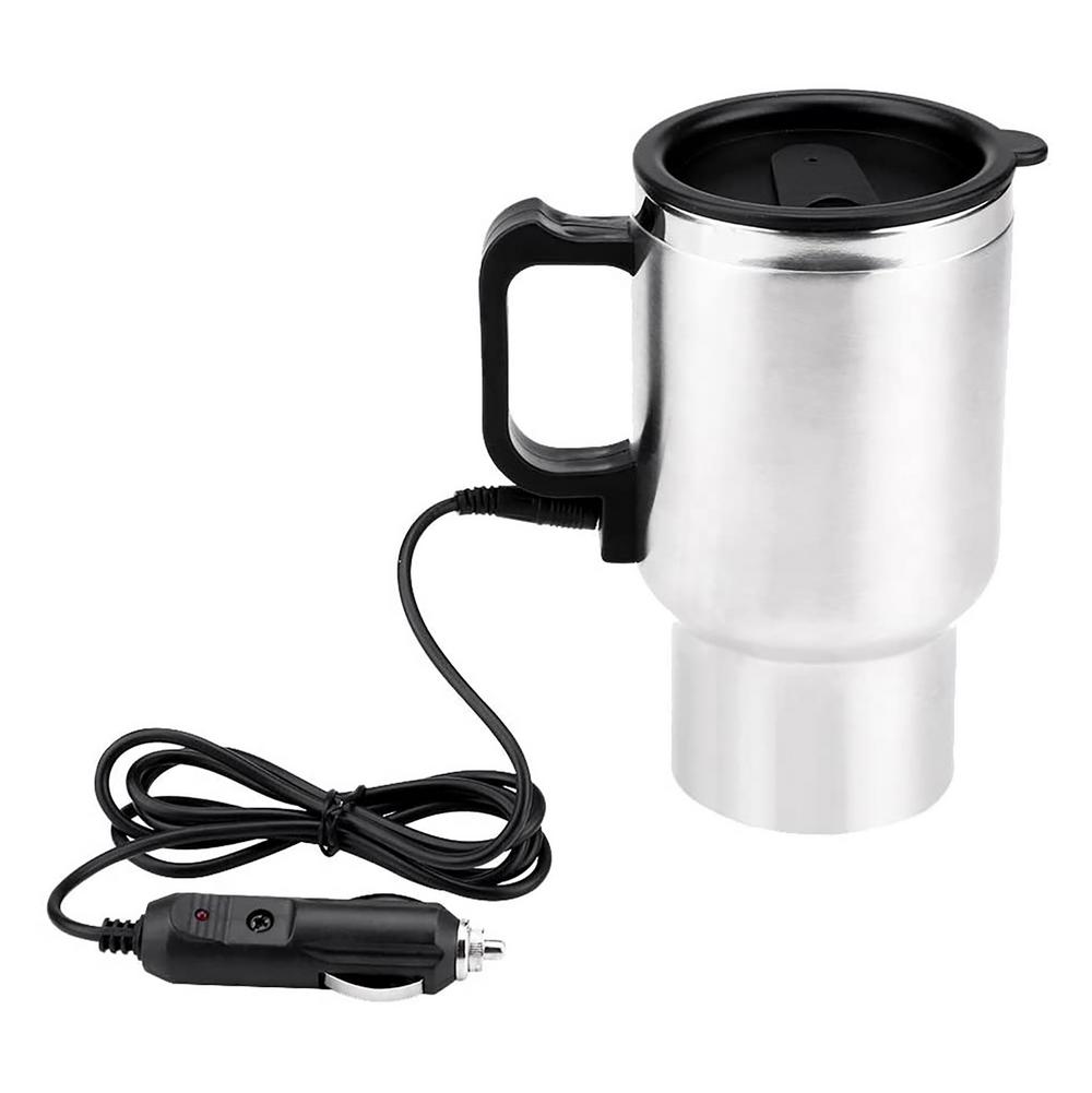 Car Vehicle Heating 304 Stainless Steel Water Cup Kettle Coffee Heated Mug Thermos Thermal Mug Circles Thermos Hydro Flask: Default Title