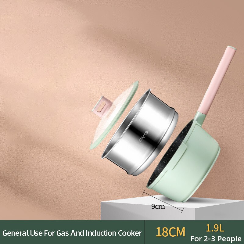 OAPE Stewpan Large Cooking Pots Utensils Non-Stick Cookware Saucepan For Kitchen Pan Cauldron Tajine Marmite Induction Heating: 18cm With Steamer