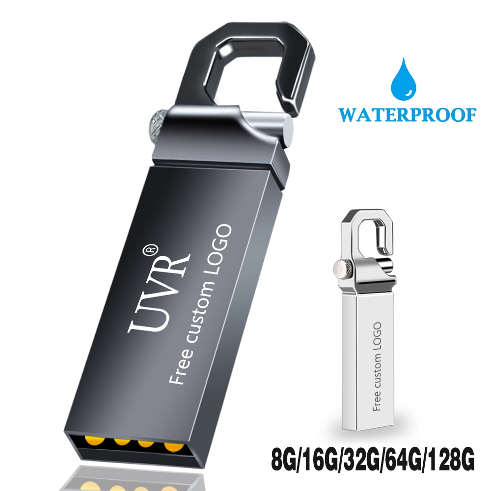 De Metal usb flash drive de 8GB pendrive 64GB memoria flash 16GB cle usb 2,0 pen drive 32GB memoria 128GB usb clave Logotipo de impresión gratuita