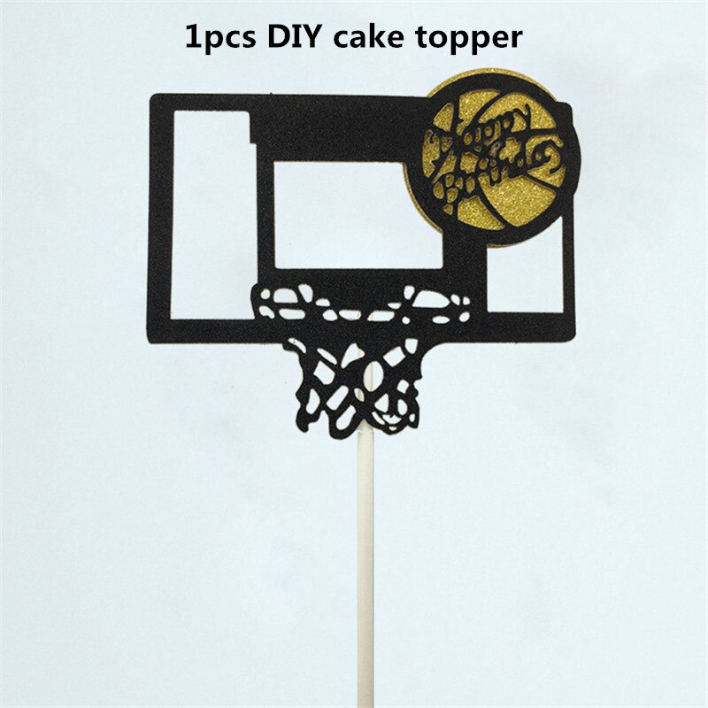 Supplies Thema Basketbal Platen Papier Cups Wrappers Cake Topper Folie Ballonnen Opknoping Wervelingen Cupcake Picks Decor Supplies