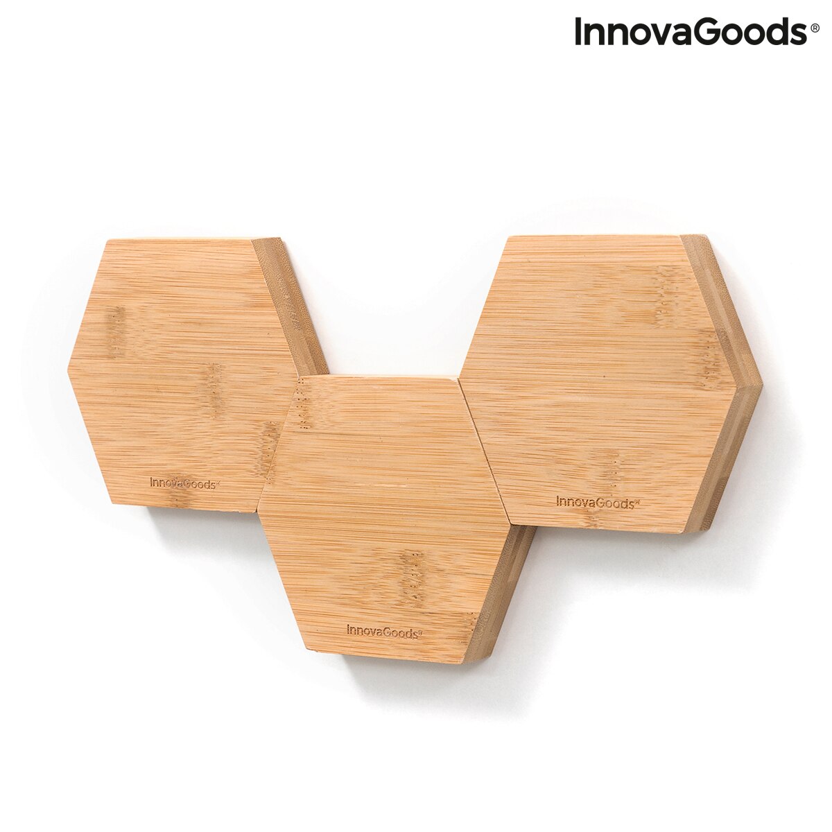 Soportes Adhesivos Magnéticos de Bambú Magbu InnovaGoods Pack de 3 uds