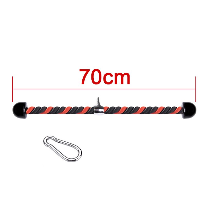 Fitness Lat PullDown Corde Triceps Push Up Poulie Câble Machine de Fixation Robuste Cordon D'accroche pour Gymnastique À La Maison L'aviron Poids L'exercice: Black and Red-70cm