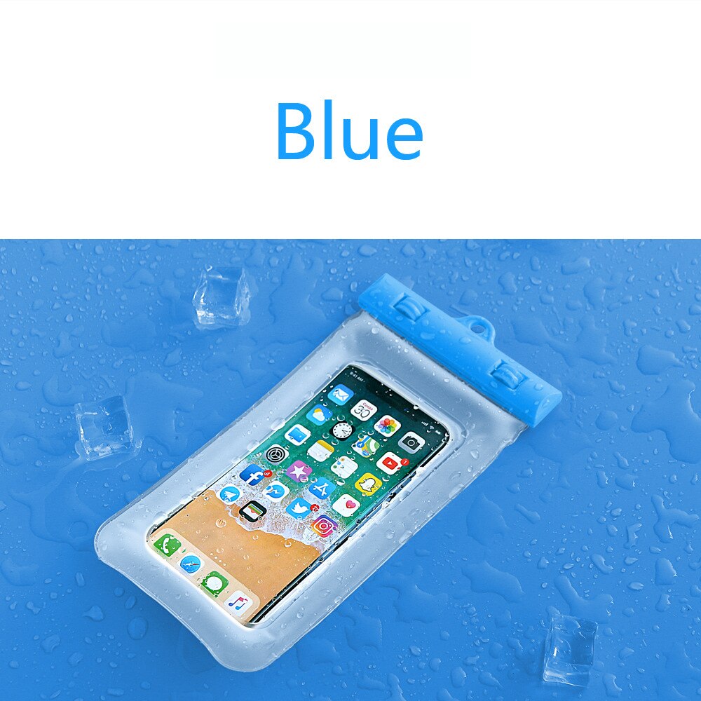 Bolsa de teléfono impermeable de Trekking por río desbloqueo de huellas dactilares bolsa de aire flotante para teléfono bolsa de agua de playa de buceo al aire libre: L