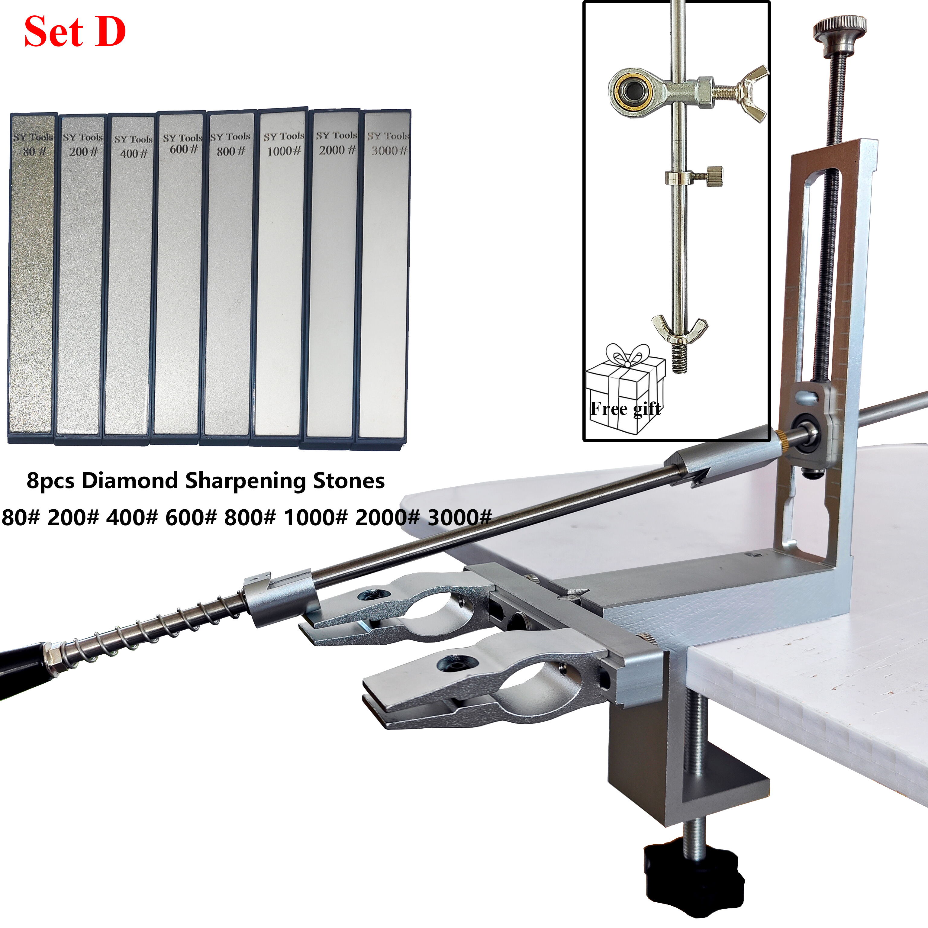 S09 Fixed Angle Apex Knife Sharpener Kitchen Knife tools Knife Sharpening System with diamond stones Set: Blue