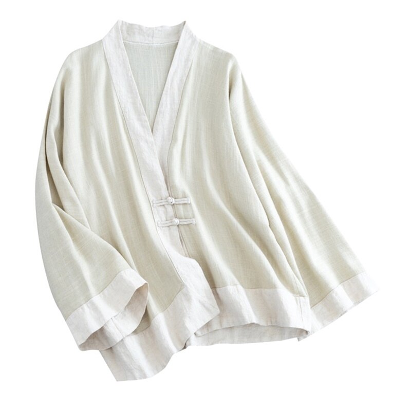 Online Chinese Store Women Clothes Chinese Shirt Blouse Qipao Long Flare Sleeve Baggy Clothes For Women Hanfu 10064