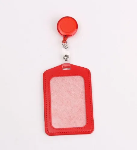 1 Set PU ID Staff Employee's Card Holder with Retractable Badge Reel Students Old People Bus Card Sleeve Pass Access Card Cover: light green