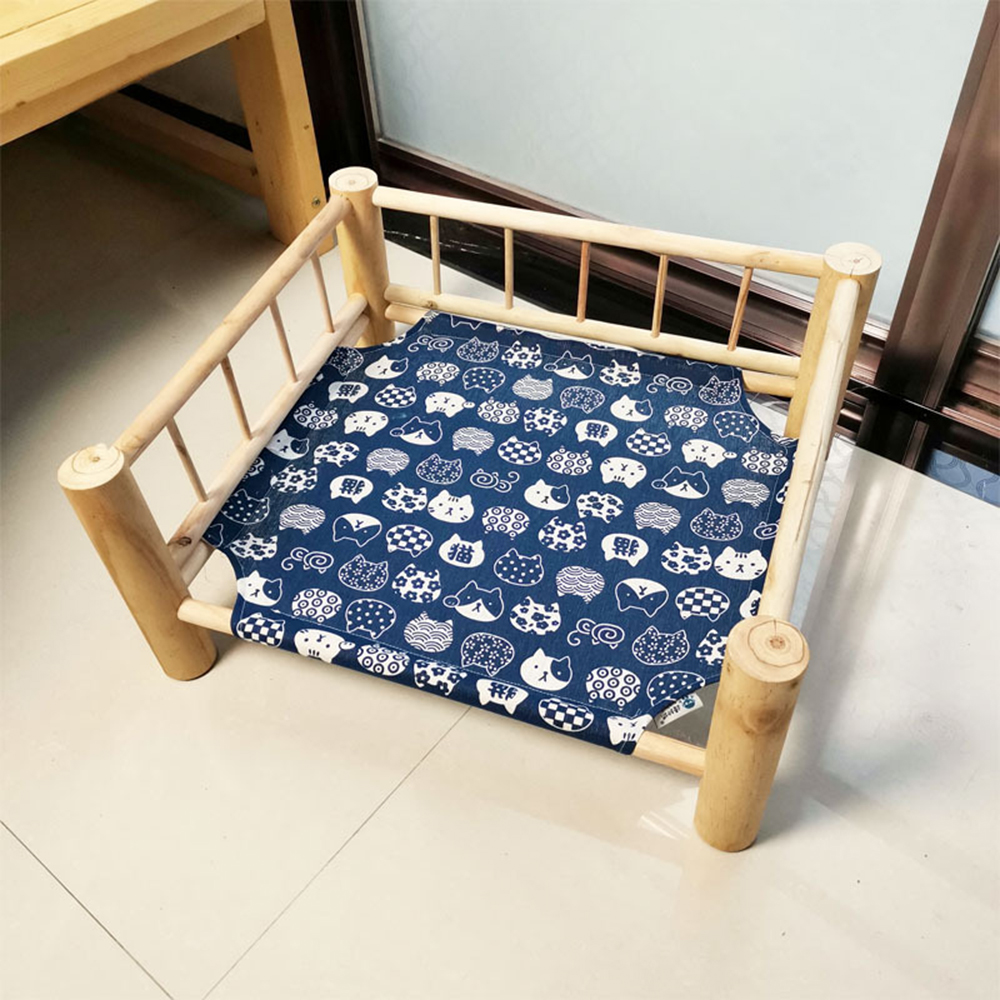 Été chat hamac lit maison pour animaux de compagnie pour chiens chiot paresseux tapis coussin chaise longue pour chats chaton chalets hiver fournitures de couchage pour animaux de compagnie: B-blue and white