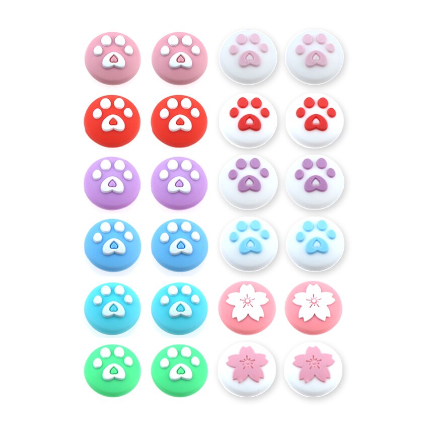 YuXi 4pcs Cat Paw Thumb Stick Grip Cap Joystick Cover For Nintend Switch Lite NS Joy-Con Controller Gamepad Thumbstick Case