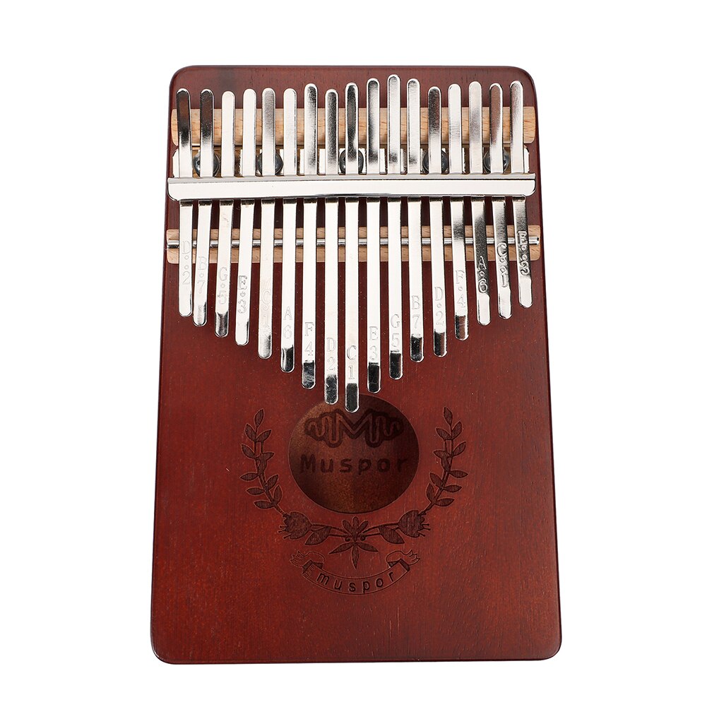 Mahogni krop musikinstrument tommelfinger klaver mbira akacie 17 nøgler hjort kalimba med tuning hammer mærkat: Kaffe