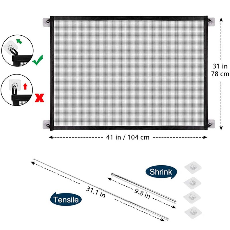 Dog Gate Ingenious Mesh Dog Fence For Indoor and Outdoor Safe Pet Dog gate Safety Enclosure Pet Supplies