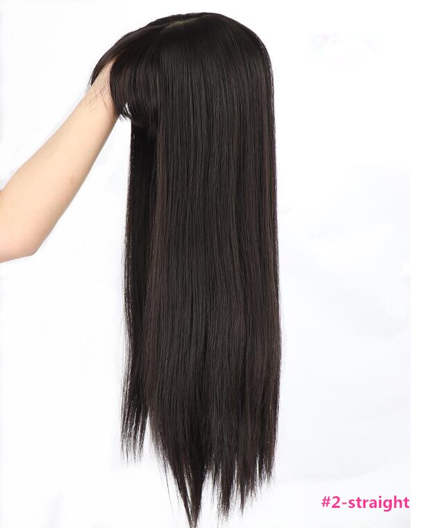 Hywamply 60CM Long Magic Clip on Hair Topper Add Volume Synthetic Hairpiece Closure for Covering White Hair Slightly Hair Loss: NC/4HL