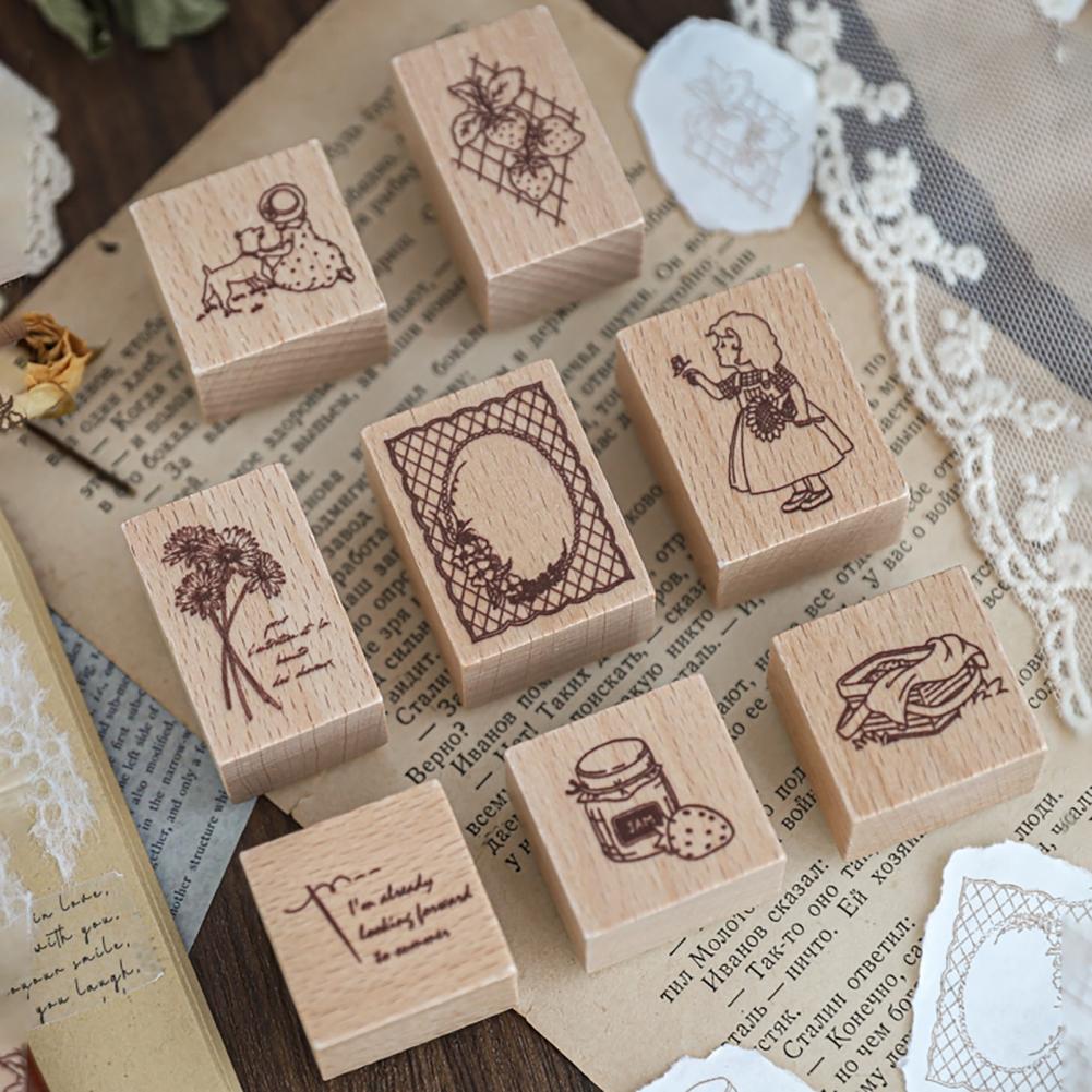 Stamp Seal Mold Three-dimensional Carving Portable Safe Handbook Diary Wooden Stamp Stamp Seal for Handicraft