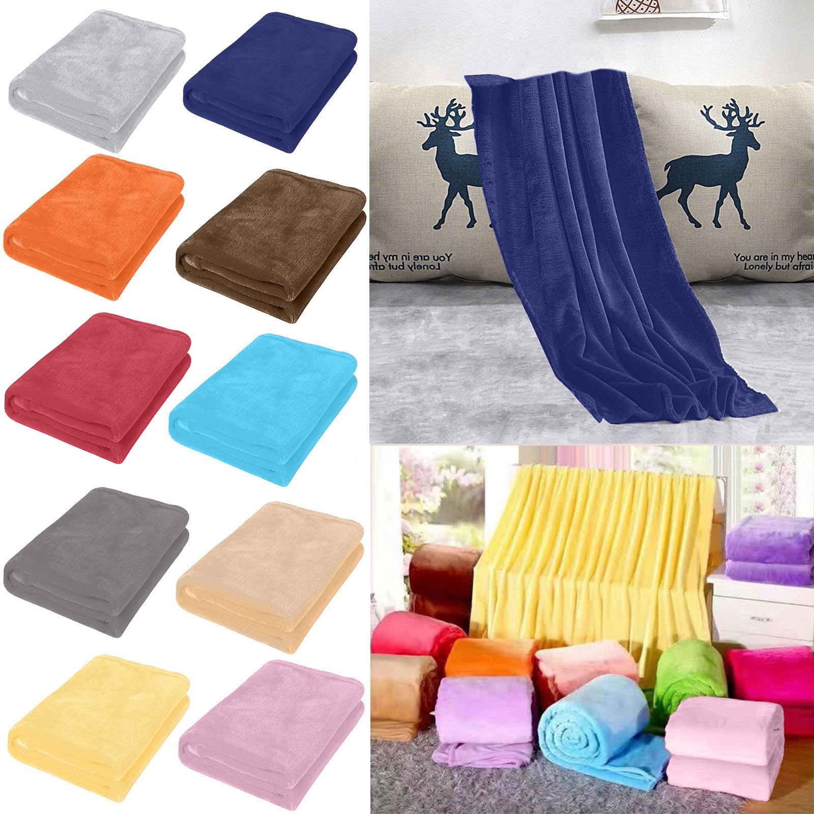 50X70CM Fleece Throw Blanket Extra Soft Warm Fuzzy Bed Plush Lightweight Microfiber Couch Sofa Blankets
