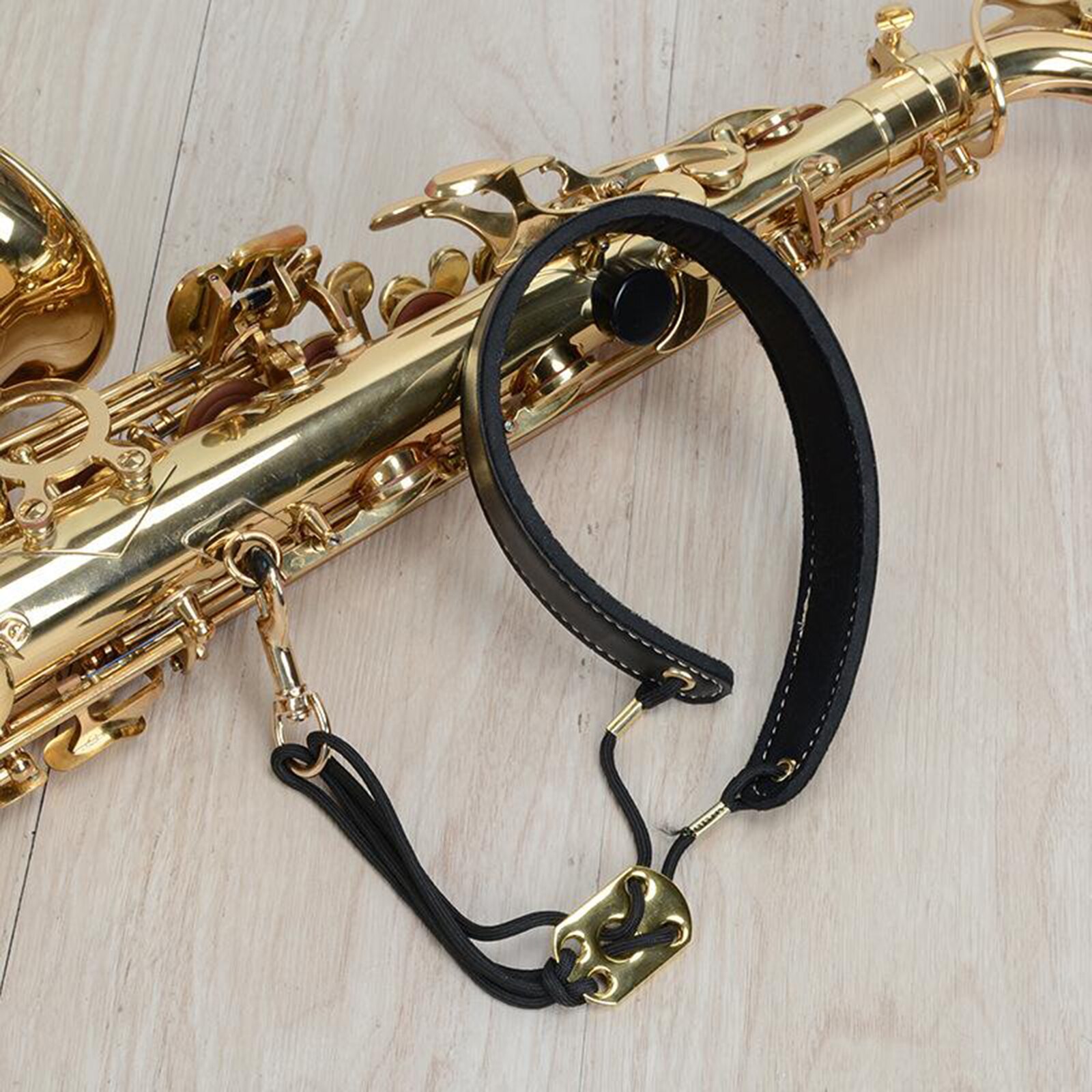 Alça de saxofone soprano alto, cinta de pescoço, couro macio, borracha acolchoada