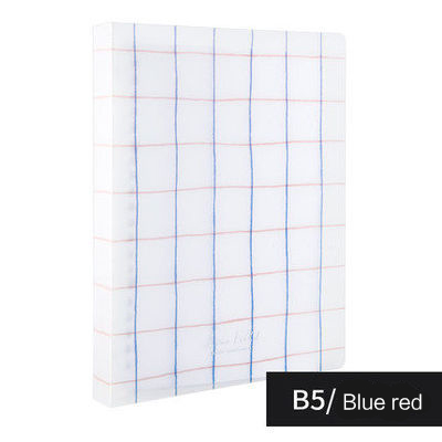 JIANWU japan KOKUYO Macaron note book loose leaf inner core A5 B5 notebook diary plan binder office school supplies ring binder: B5 Blue red
