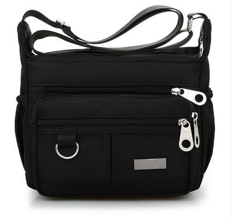 Vrouwen Waterdichte Oxford Messenger Cross Body Tas Schoudertassen Grote Capaciteit: Black