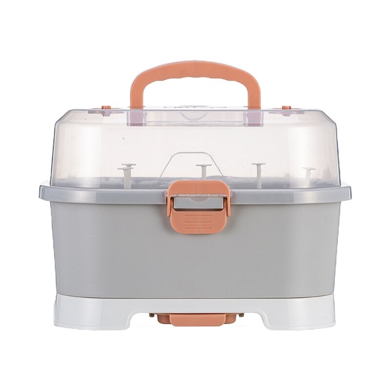 Étagère de séchage de biberons pour bébé, boîte de rangement de biberons pour -né, vaisselle 24BE: GRAY