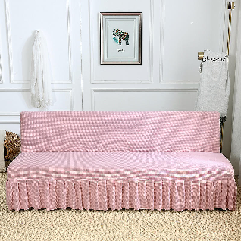 1 st. slaapbankhoes zonder armleuningen, elastische, volledige hoes, anti-vuil bankhoes voor in de woonkamer: Roze / S 150-180cm