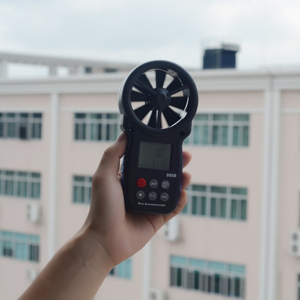 HOLDPEAK 866B Digital Anemometer THE BEST Wind Speed Meter Measures Wind Speed Temperature Wind Chill with Backlight