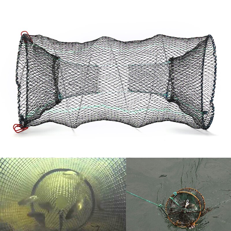1pcs crab cage folding 2 hole spring cage fishing shrimp cage crab lobster cage fishing net fishing trap