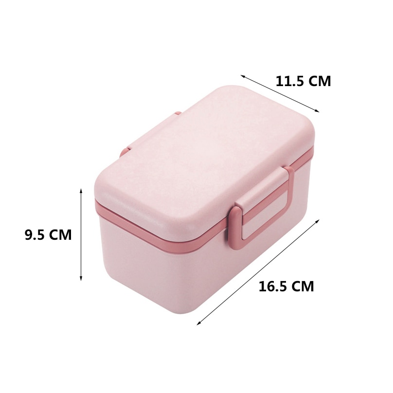 Caja de Almuerzo libre BPA Material ecológico fibra de bambú caja Bento portátil contenedor de almacenamiento de alimentos Microwaveble para Picnic