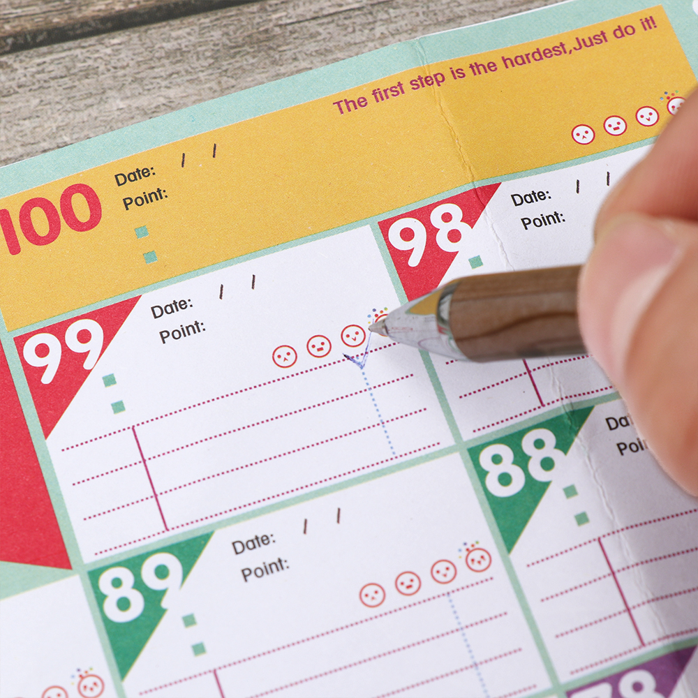 1 PC 100-Day Countdown Sign Calendar Learning Schedule Daily Agenda for Kids Study Planning Office School Supplies