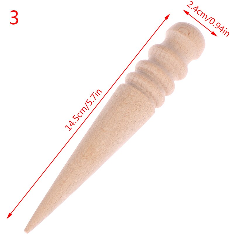 1pc artesanal multi-tamanho haste de polimento de couro artesanato bordas slicker redonda madeira diy leathercraft ferramenta: 3