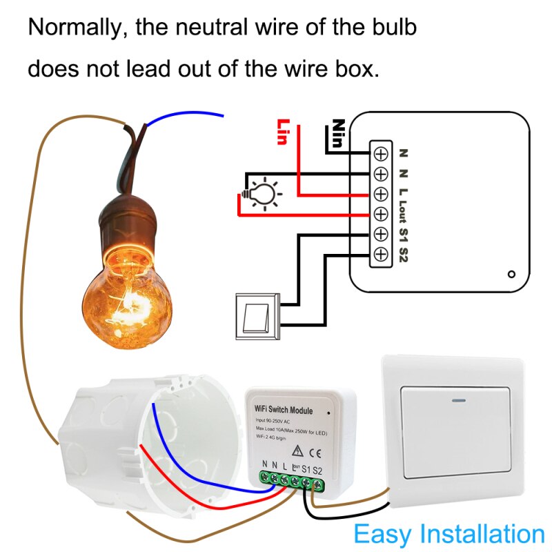2- weg doe-het-zelf wifi slimme lichtschakelaar relaismodule smart home smart life/tuya app afstandsbediening werkt met alexa/google home