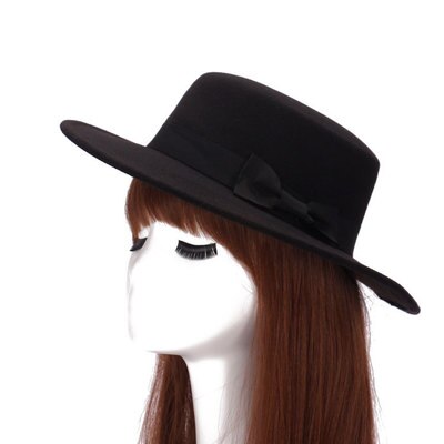 Märkes ull båtägare platt hatt för kvinnor & #39 ;s filt bred brättad fedorahatt laday prok pie chapeu de feltro bowler gambler topp hatt: 7
