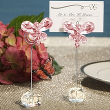 10 stks Creatieve Roze Kristallen Vlinder Plaats Kaarthouders Bruiloft Tafeldecoratie Receptie Gunst Supply