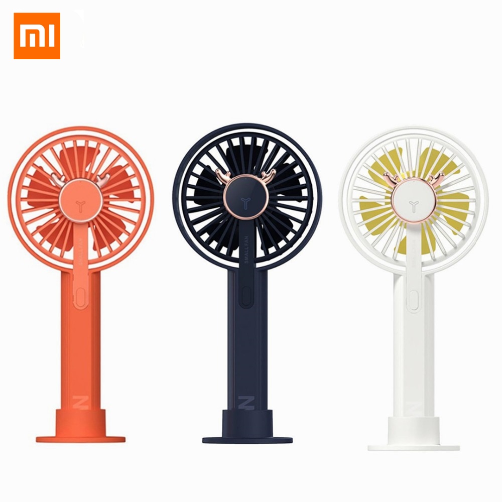 MI Mijia Fan 3 Leven Handheld Fan 3 bestanden Mute Bureau Ventilator USB Oplaadbare Cartoon Leuke Herten Ventilator Bureau Ventilator voor Thuis Kantoor