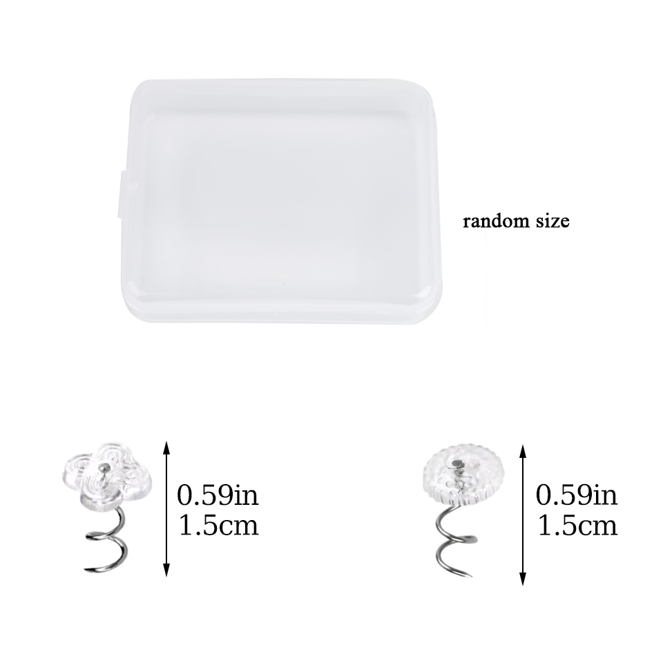 KRABALL 50/100 pièces épingles à ongles torsadées transparentes pour feuille de canapé broche à tête en plastique fixation à vis boucle de sécurité pour couvertures fixes