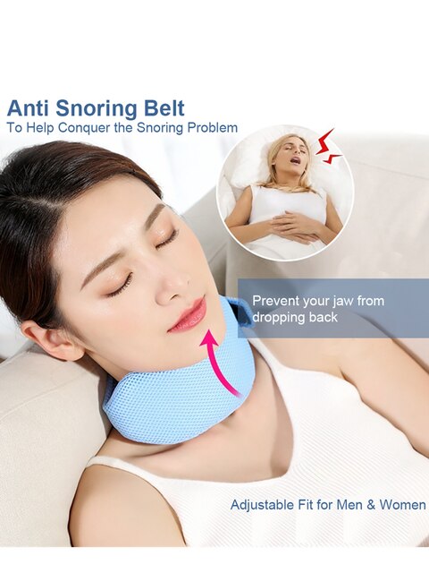 Verstelbare Anti Snurken Nek Brace Strap Stop Snurken Jaw Riem Anti Apneu Chin Ondersteuning Strap Nacht Slapen Aid Tool Slaap goed: Default Title