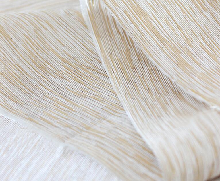 Métal clignotant poly coton tissu shantung soie mariée manteau chaussure sac rideau matériel 50 cm * 138 cm: offwhite golden
