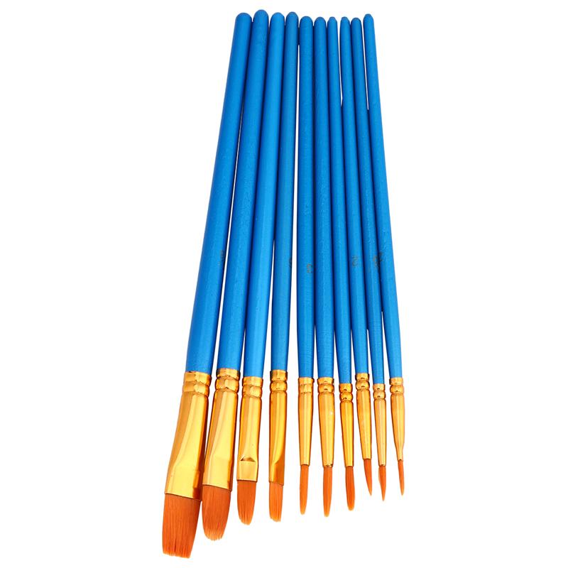 10Pcs Olie Verf Pen Water Kleur Kwast Kwast Voor Kinderen