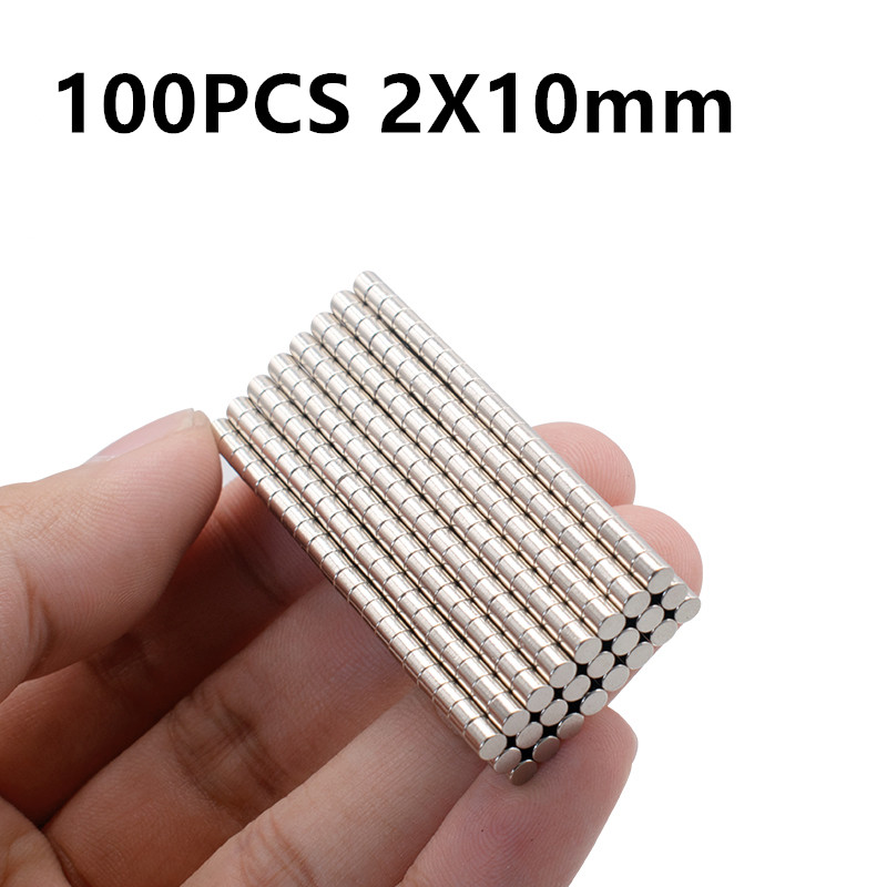 20 50 100PCS 2x1 2x2 2x3 2x5 2x10mm Magnet N35 Rare Earth Strong Neodymium Permanent Magnet: 100PCS  2x10mm