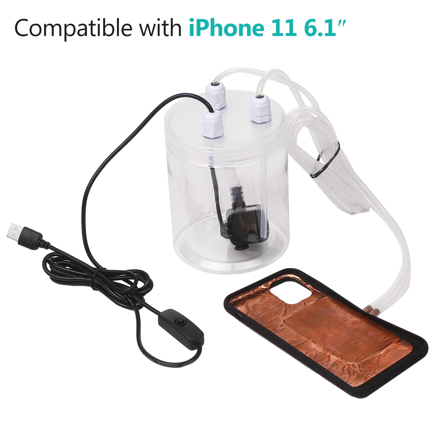 Phone Cooler Mobile Phone Radiator Water-cooled Cooling Device Liquid-cooled Mobile Phone Case DIY Heat Dissipation Cooler