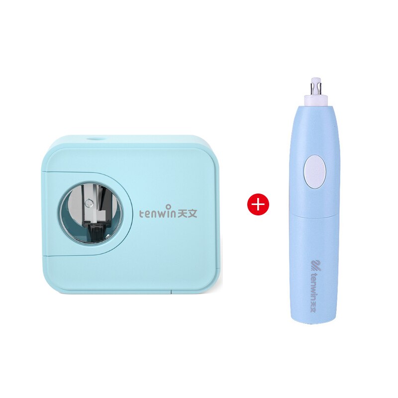 Tenwin Electric Pencil Sharpener Auomatic Sharpener Camera Modeling Multi-function Pencil Sharpener Stationery School Supplies: blue with 8306