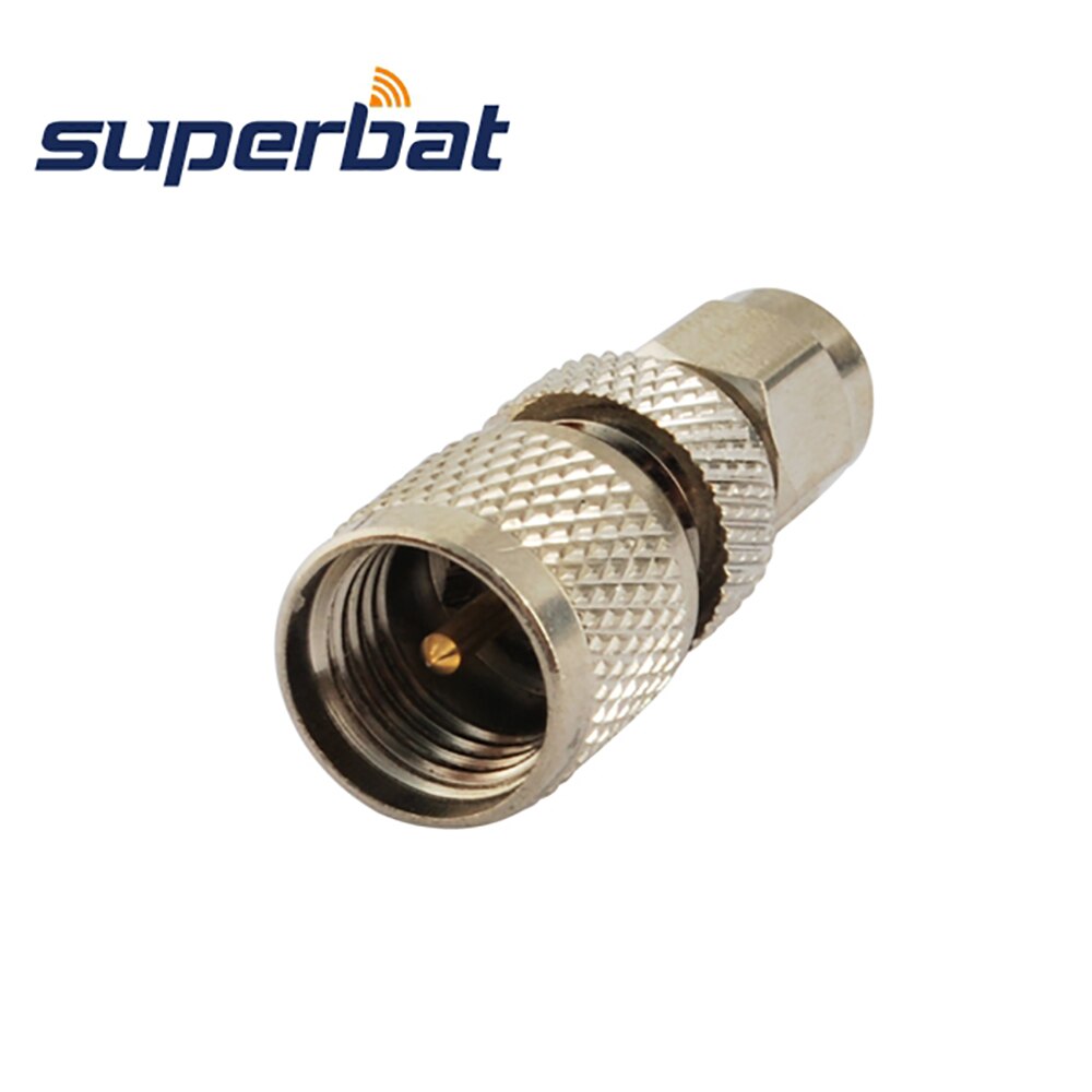 Superbat 5pcs Mini-UHF to SMA Adapter Mini-UHF Male to SMA Plug Straight RF Coaxial Connector