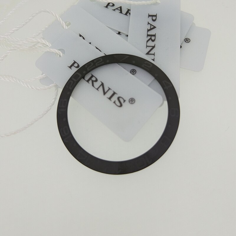 38mm Ceramic Bezel Insert for 40mm GMT Watch Oiginal aluminum Red &amp; Black Bezel Insert for Parnis Automatic Watch PA2105: grey matte