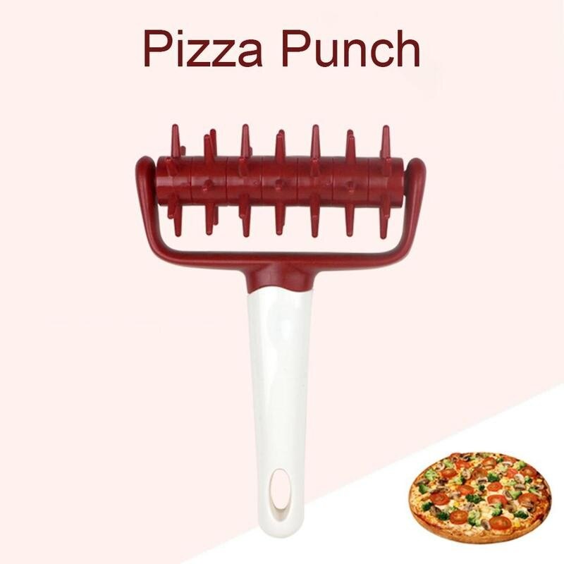 Pizza Pastry Roller Pin Baking Tool Cookie Biscuit Pizza Dough Puncher Crimper Kitchen Tools Pasta Tool Kitchen Holes Pie G R1H4
