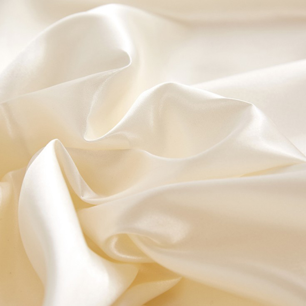 Funda de almohada de satén de poliéster suave, cubierta protectora de tela de color sólido, luz Invisible, decoración del hogar: beige