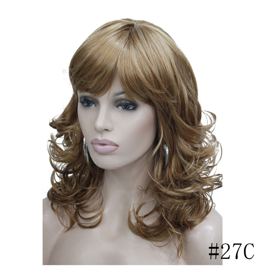StrongBeauty Women's Wig Bob Long Wavy Layered Hair Black/Auburn Synthetic Full Wig 8 Color: 27C