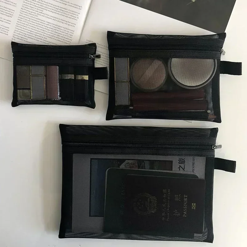 1pc Frauen Reisen Kosmetik Tasche transparent Gittergewebe machen-hoch fallen Organizer Lagerung Beutel lässig Reißverschluss machen-hoch Kulturbeutel Waschen Taschen