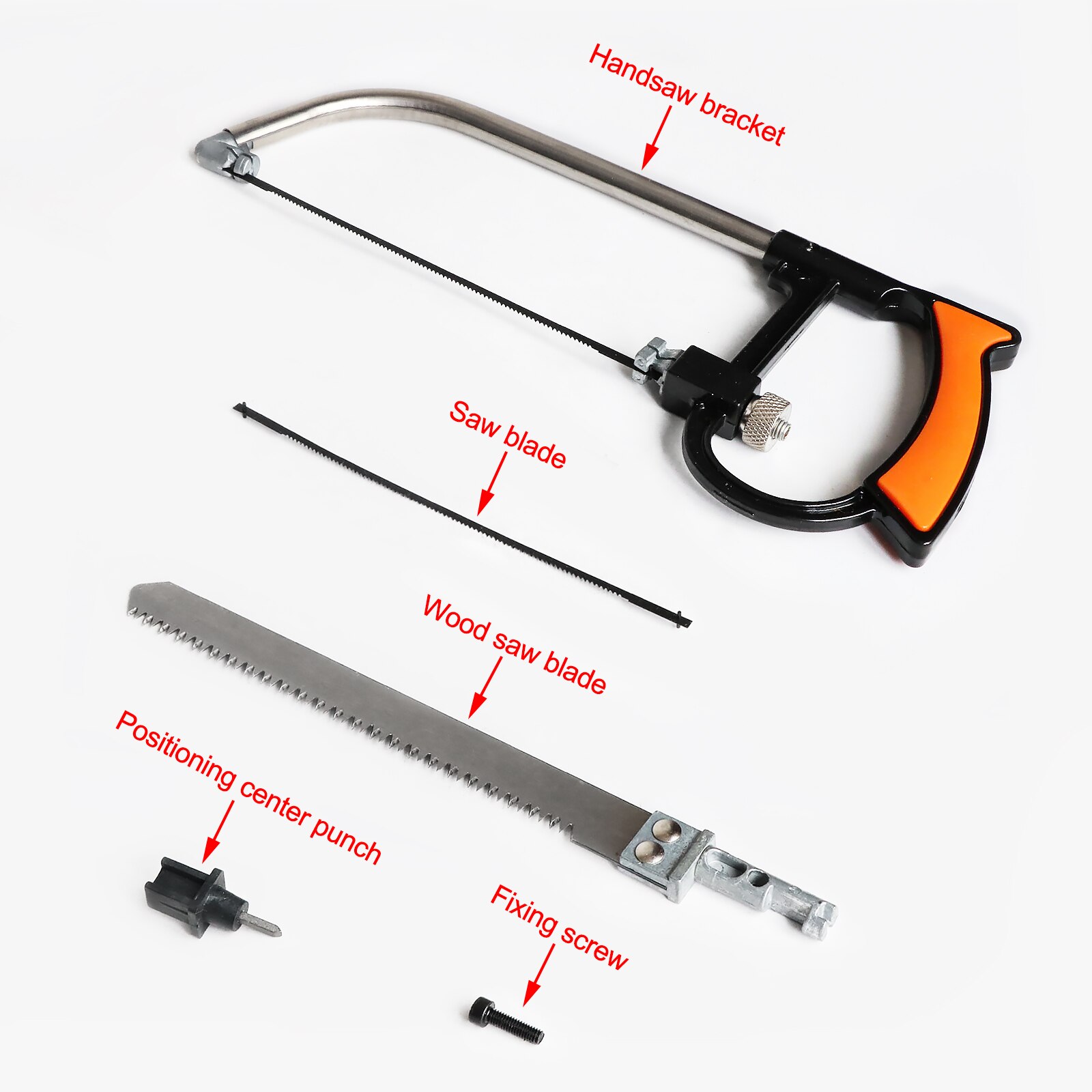 Saw Multi Purpose Hand Saw DIY Steel Metal Wood Glass Saw Kit 6 Blades Woodworking Metalworking Model Hobby Tool