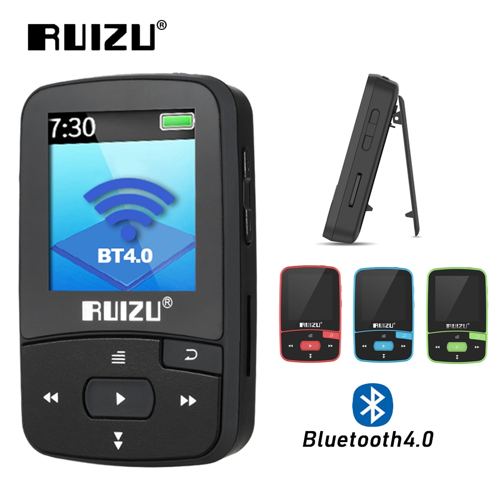 RUIZU-reproductor MP3 X50 de 1,5 &quot;, 8GB, sonido HiFi sin pérdidas, Bluetooth, podómetro, Radio FM, grabación, E-book, calendario de tiempo