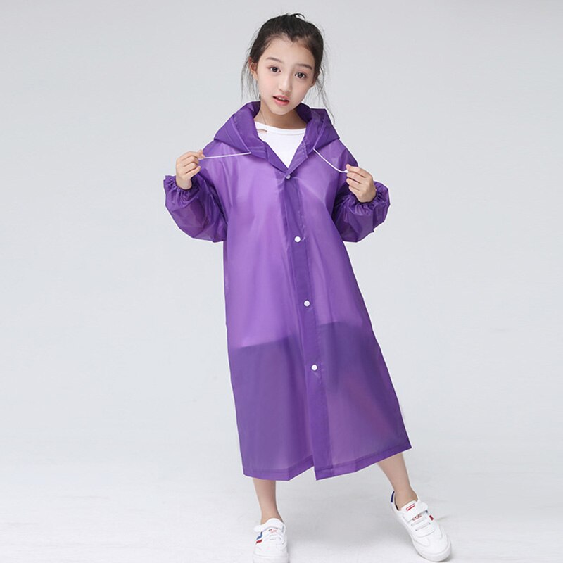 Chubasquero impermeable de Color sólido con dibujos animados para niños, ropa de lluvia, Poncho de estudiante para exteriores, transparente, 1 ud.