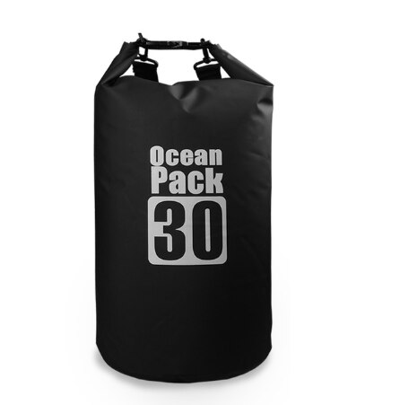 PVC Waterproof Dry Bag 2L 5L 10L 20L 30L Outdoor Diving Foldable Man Women Beach Swimming Bag Rafting River Ocean backpack: Black-30L